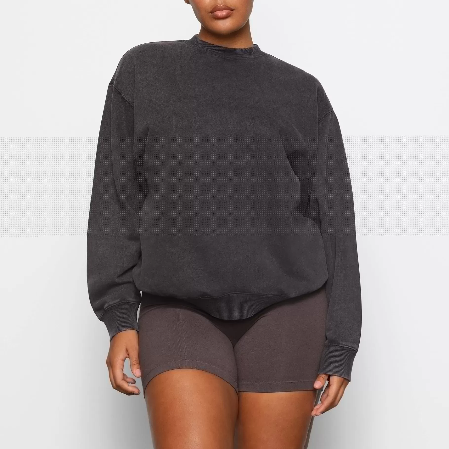 Skims *BOYFRIEND FLEECE CREWNECK PULLOVER | ASH