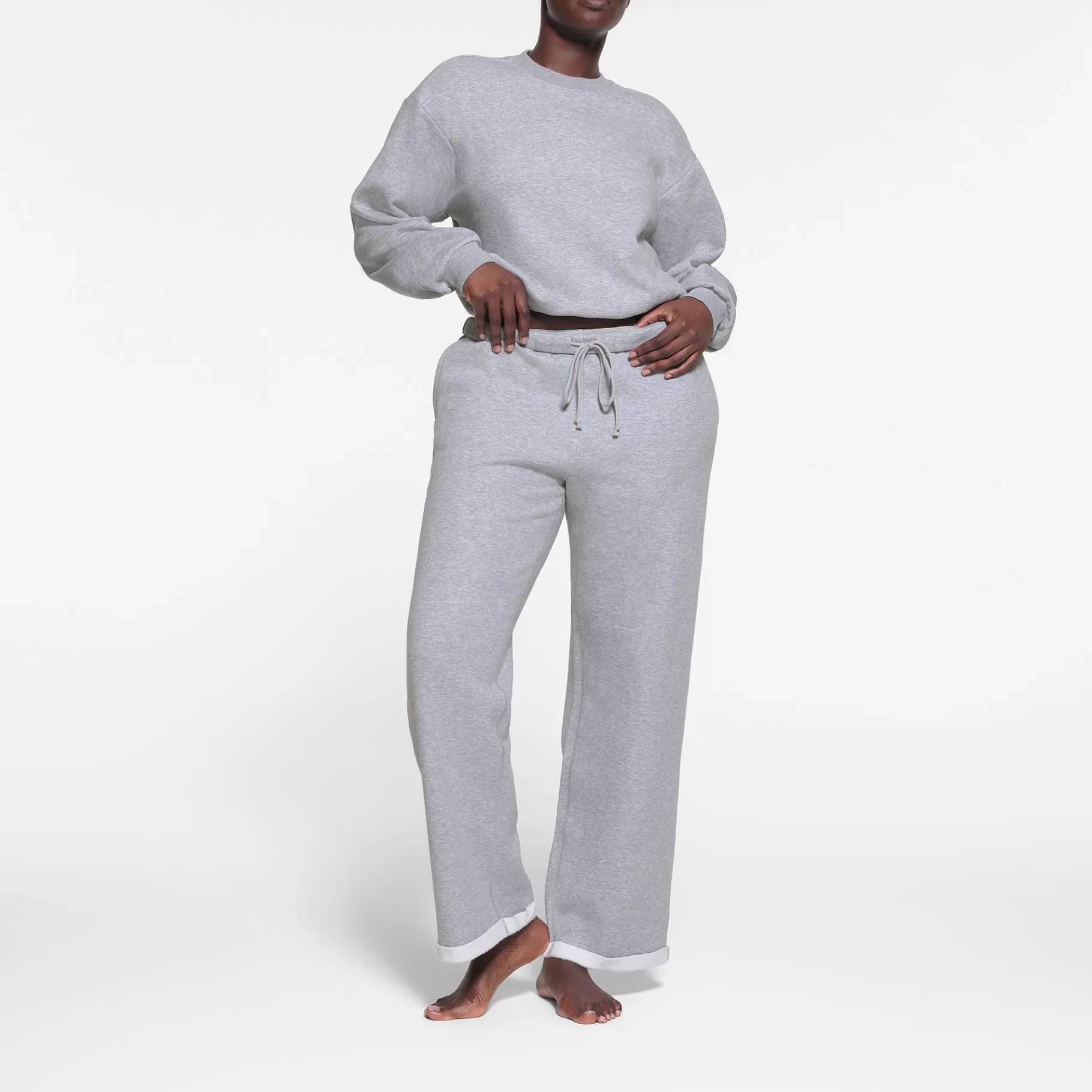 Skims cotton fleece*COTTON FLEECE CLASSIC STRAIGHT LEG PANT | HEATHER GREY HEATHER+GREY