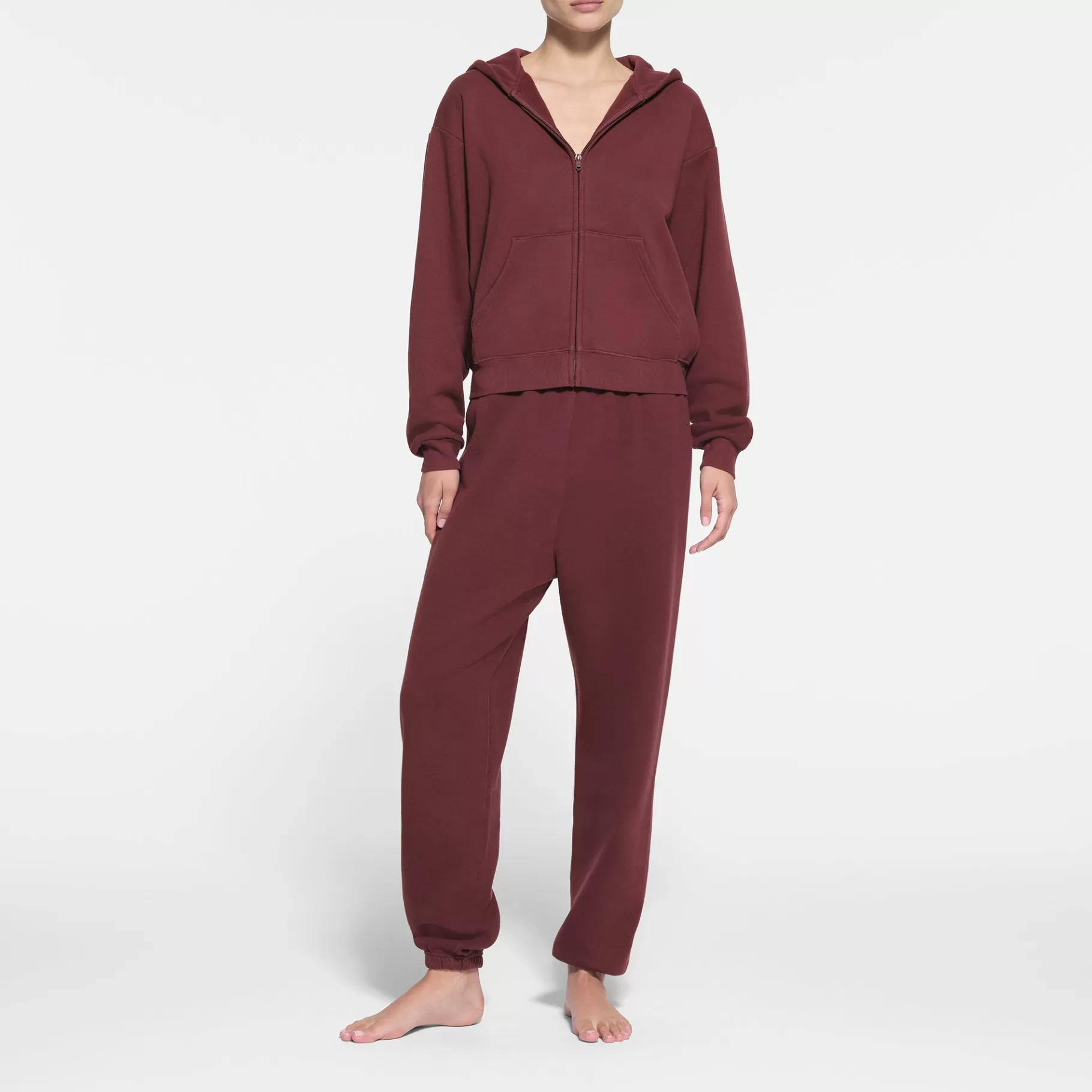 Skims cotton fleece*COTTON FLEECE CLASSIC ZIP UP HOODIE | OXBLOOD