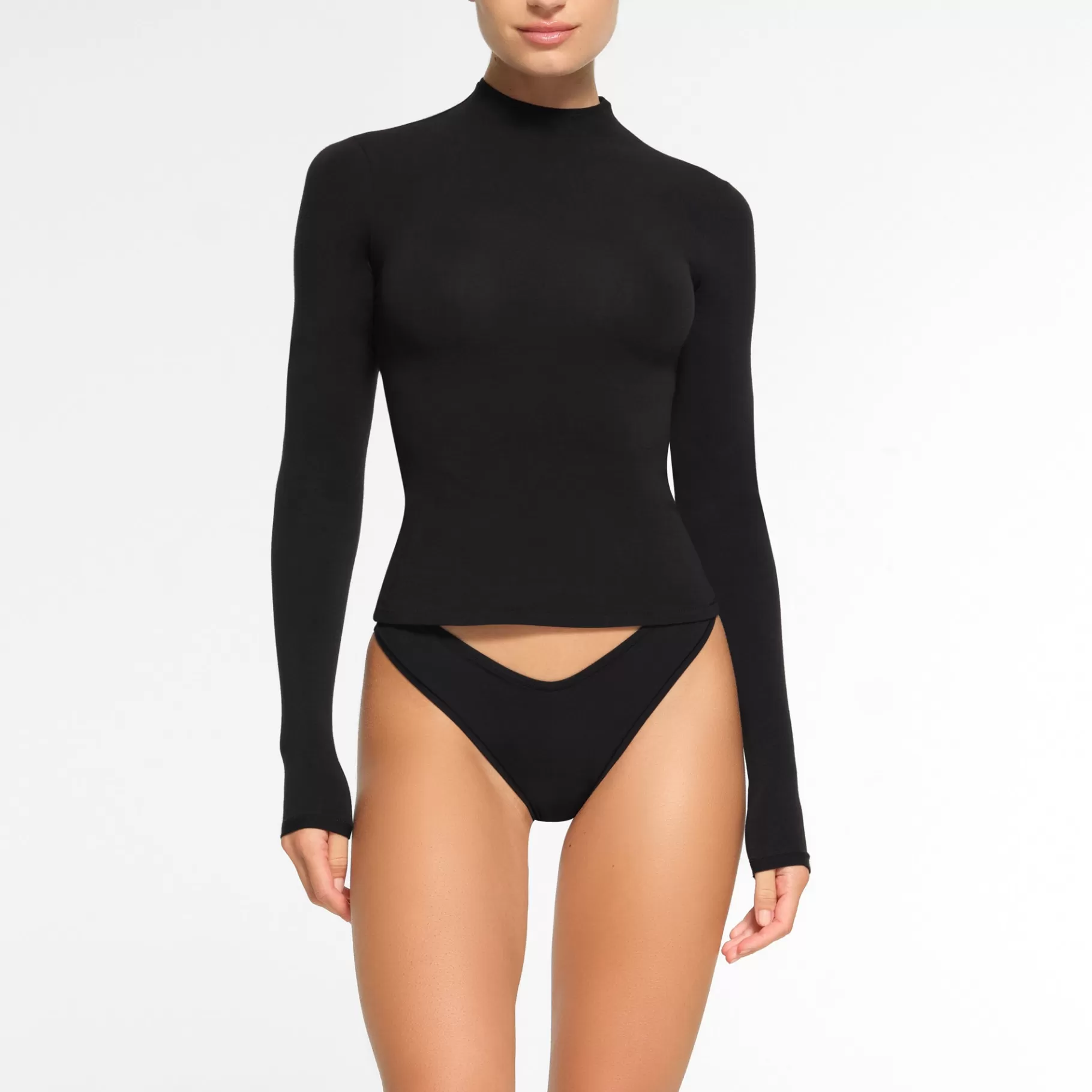 Skims cotton collection*COTTON JERSEY LONG SLEEVE TURTLENECK | SOOT