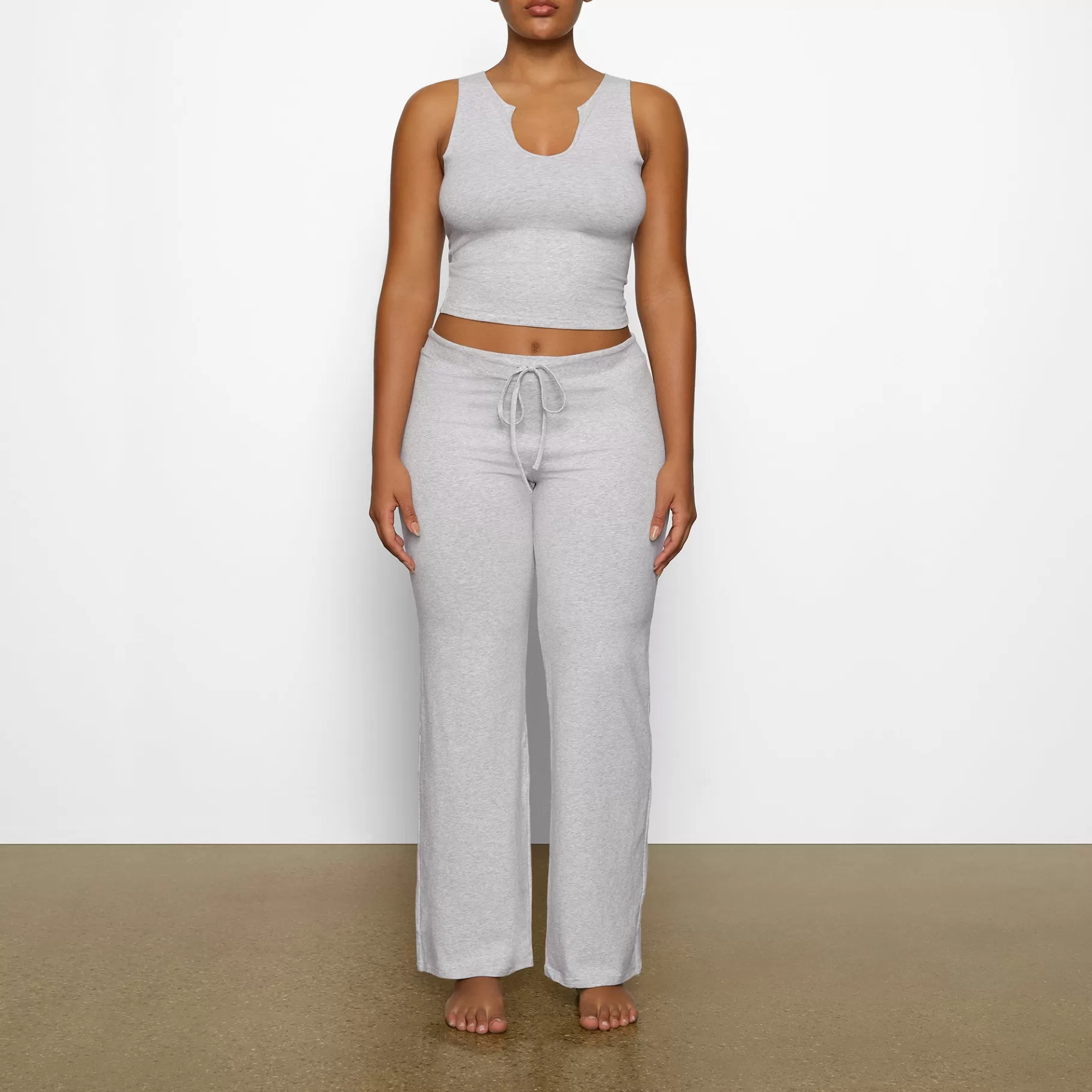 Skims cotton collection*COTTON JERSEY STRAIGHT LEG PANT | LIGHT HEATHER GREY LIGHT+HEATHER+GREY