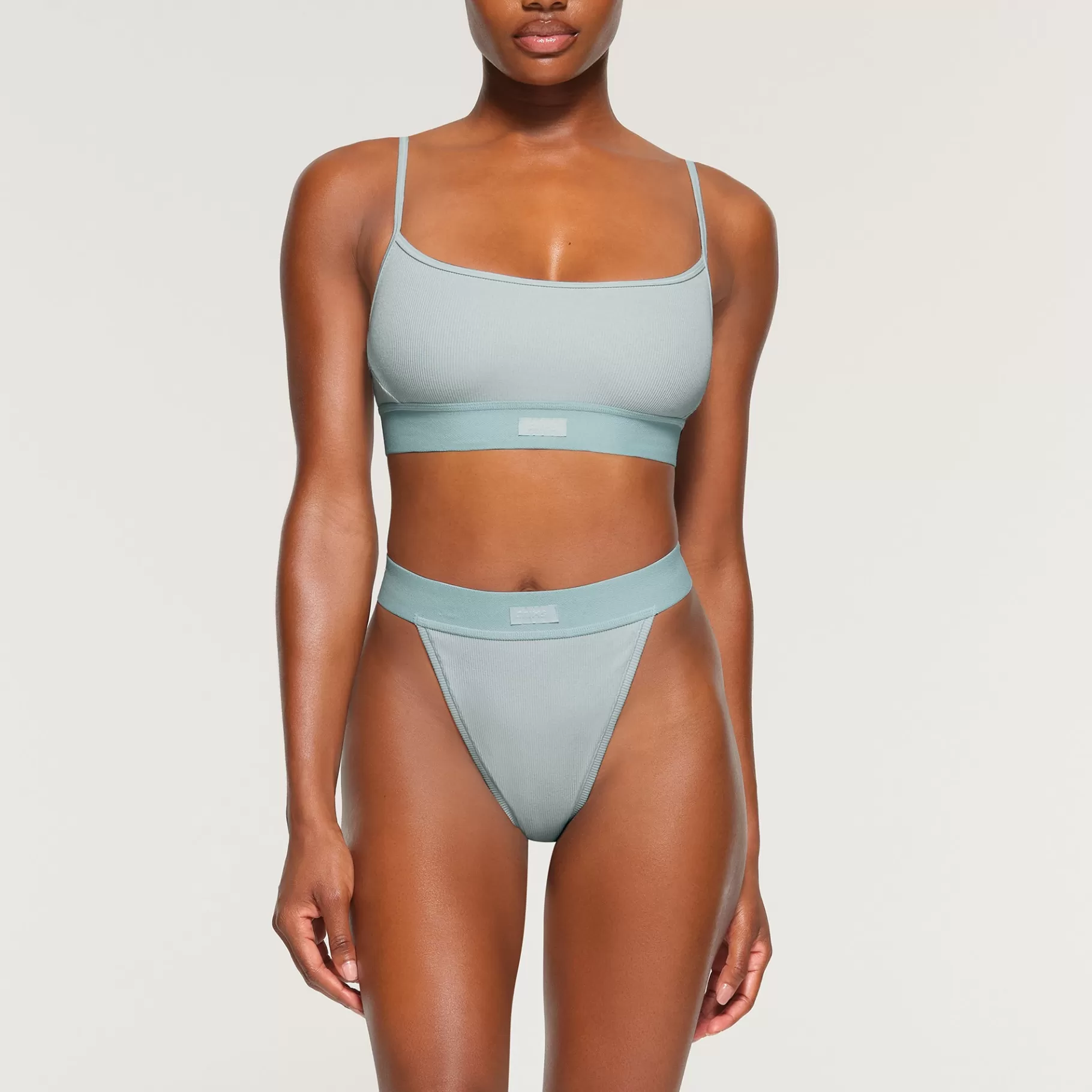 Skims scoop*COTTON RIB SCOOP BRALETTE | FROST