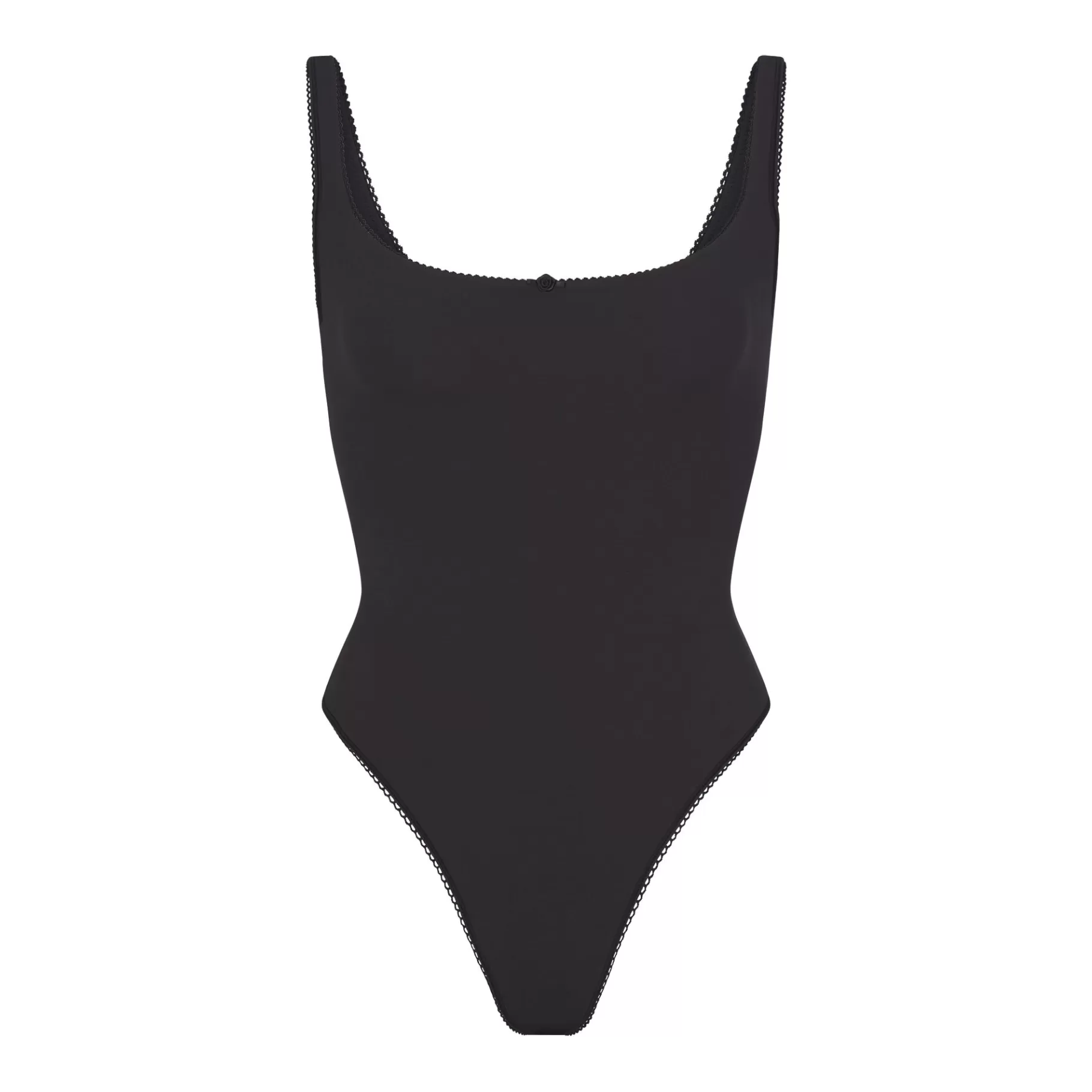 Skims bodysuits*FITS EVERYBODY PICOT TRIM SQUARE NECK BODYSUIT | ONYX