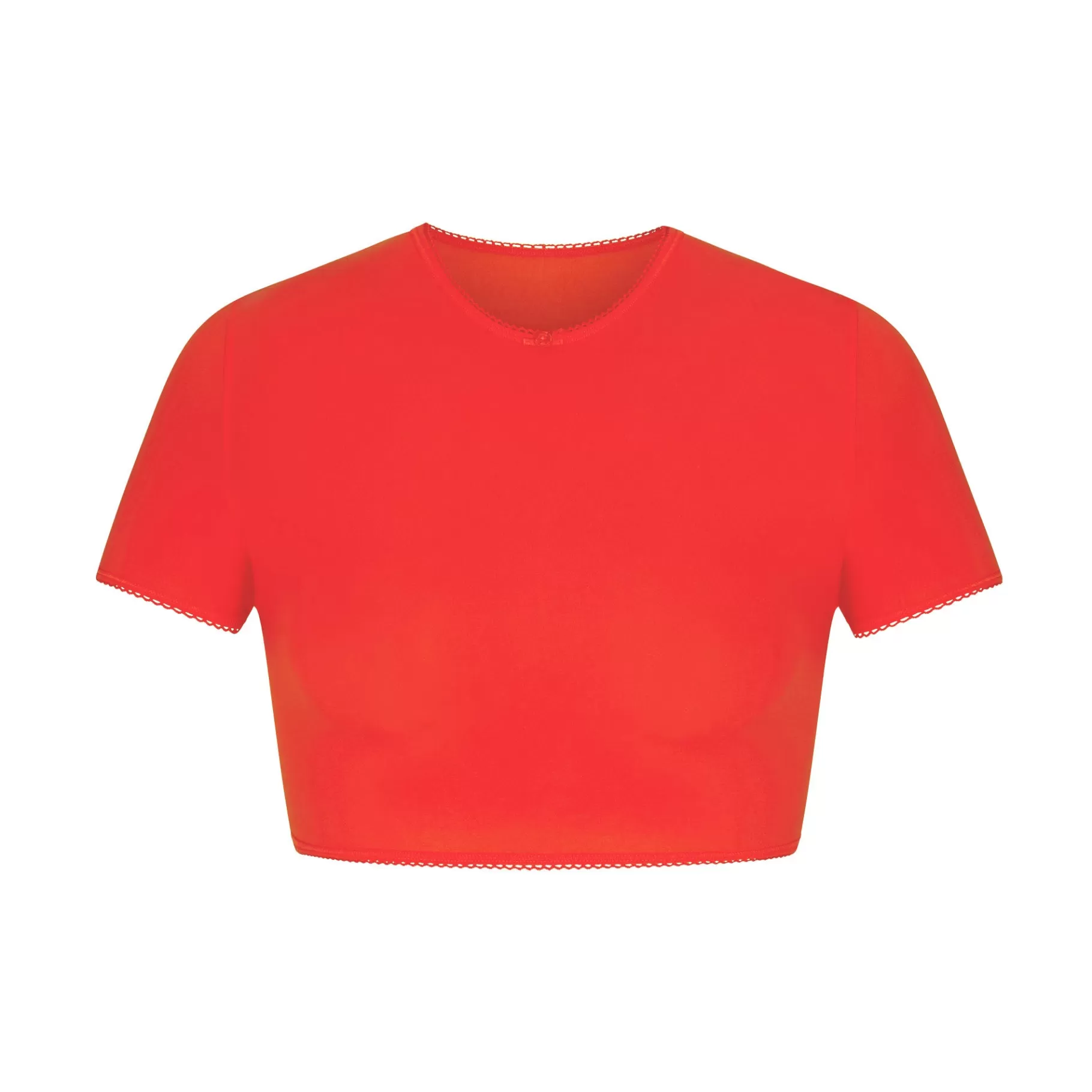 Skims tees & tanks*FITS EVERYBODY PICOT TRIM SUPER CROPPED T-SHIRT | RUBY