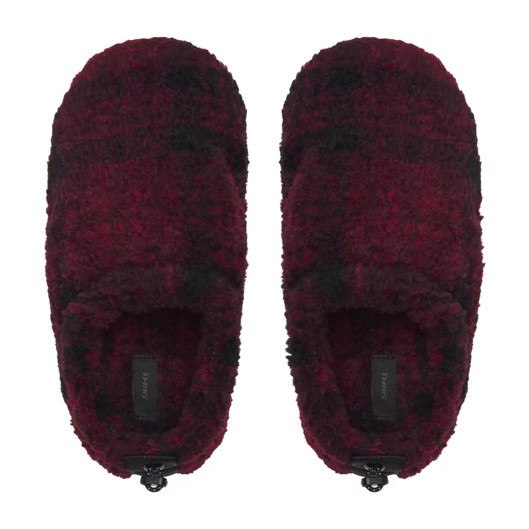 Skims slides*FLEECE SLEEP UNISEX SLIPPER | WINE PLAID WINE+PLAID