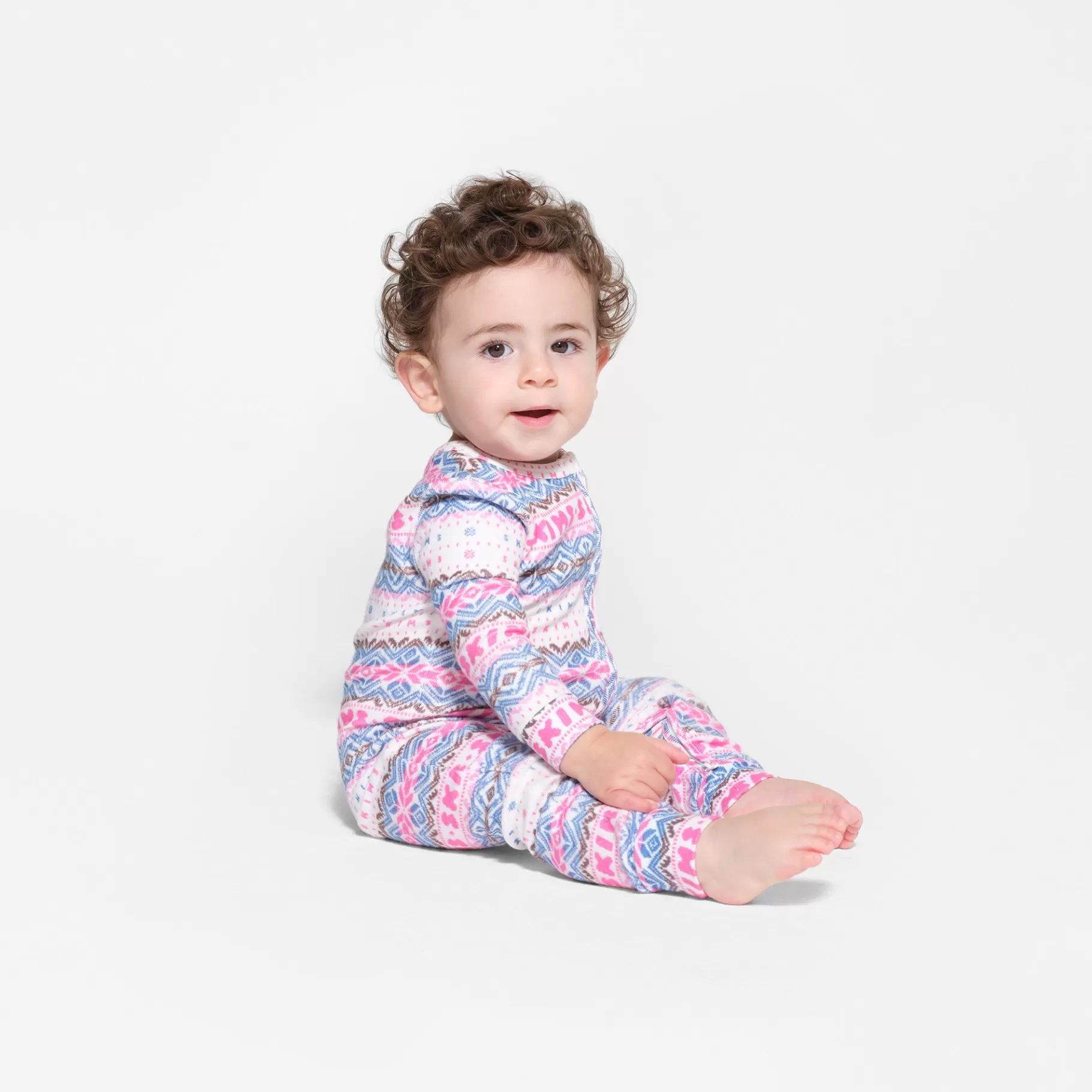 Skims kids*LOGO PLUSH POINTELLE BABY ONESIE | OPAL FAIR ISLE OPAL+FAIR+ISLE