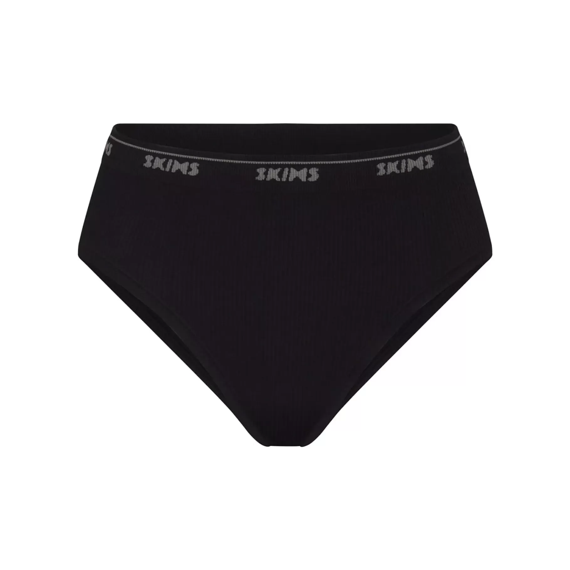 Skims medium*LOGO RIB HIGH LEG BIKINI | ONYX