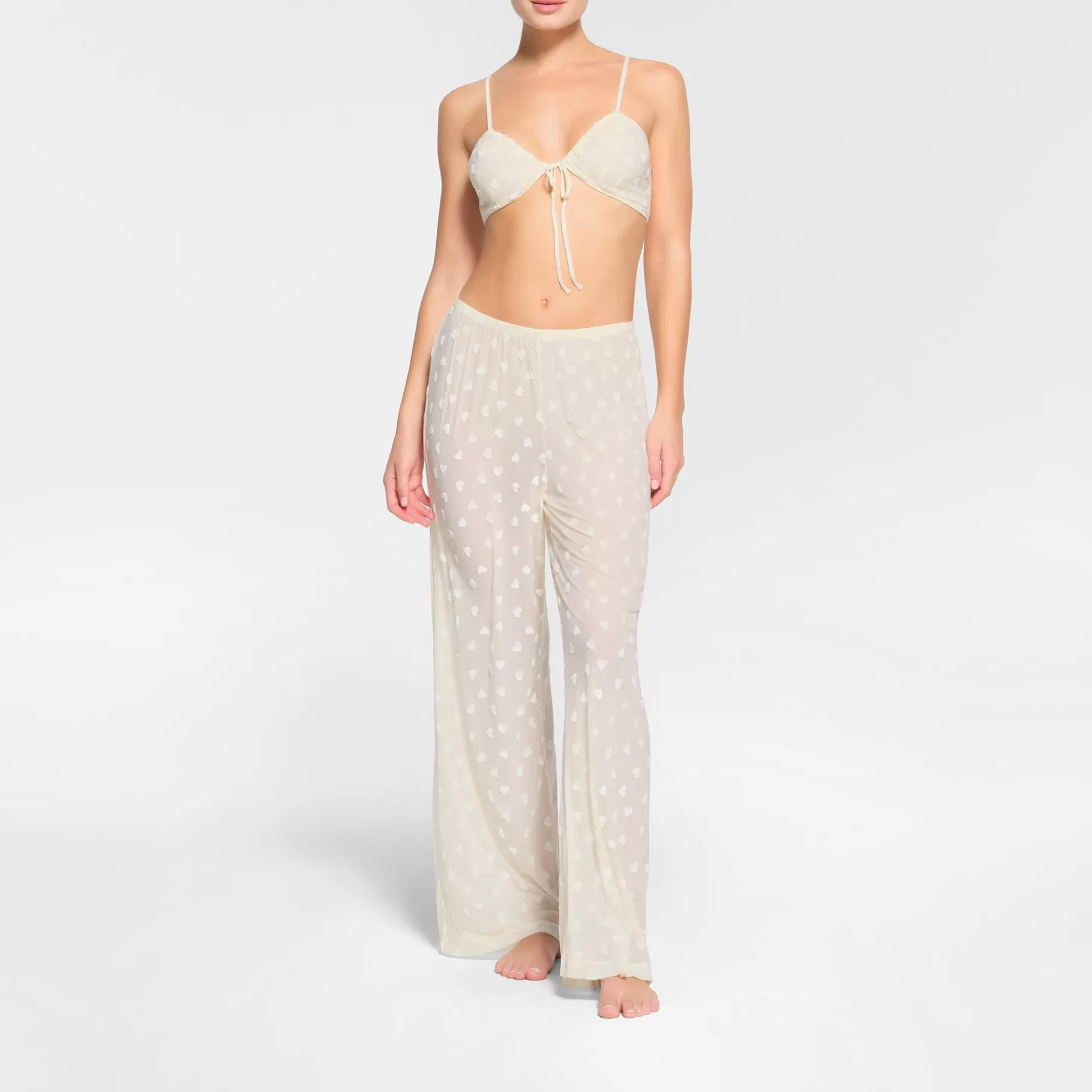 Skims kim's picks*SHEER VELVET TIE FRONT BRALETTE | MARBLE