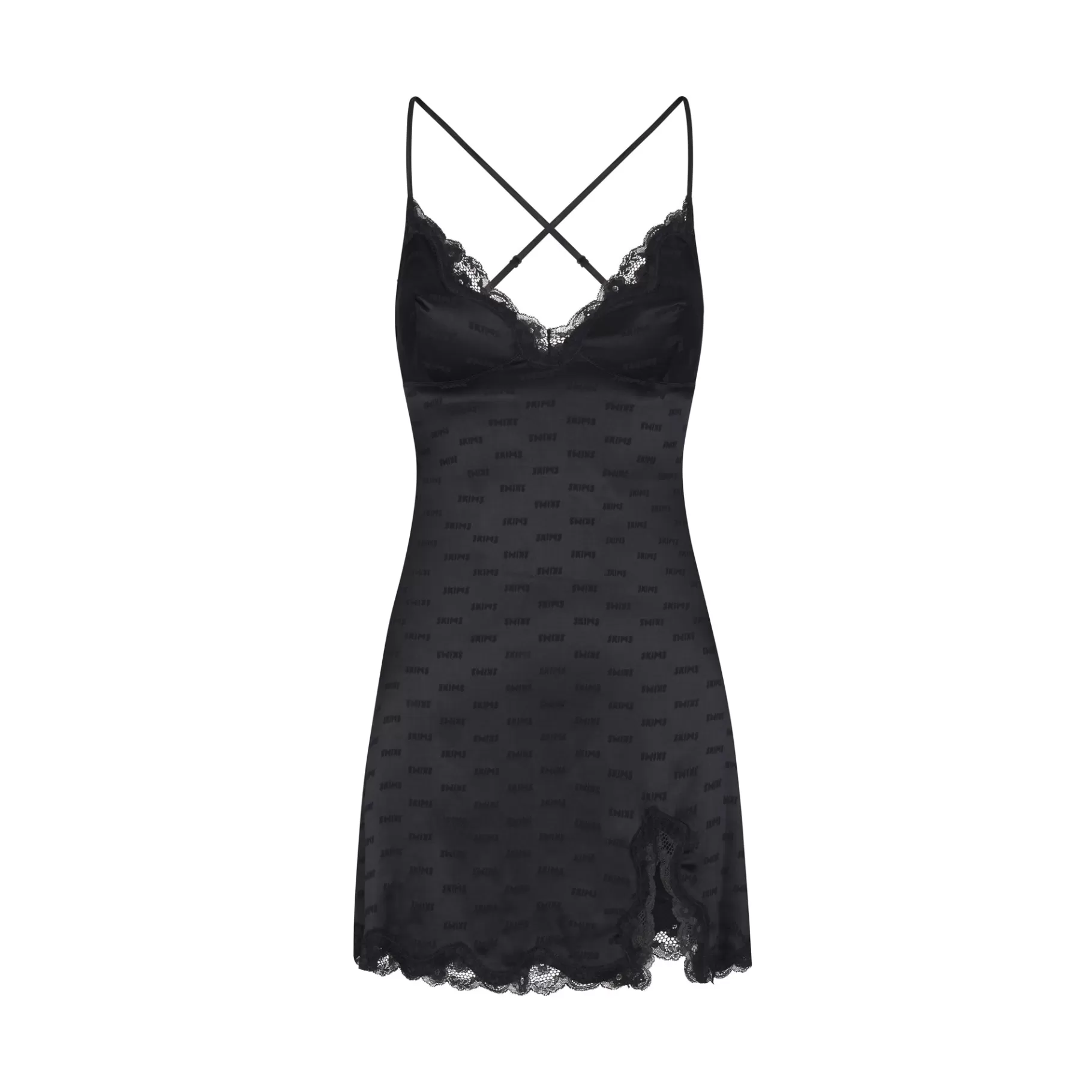 Skims dresses* JACQUARD LACE SLIP DRESS | ONYX