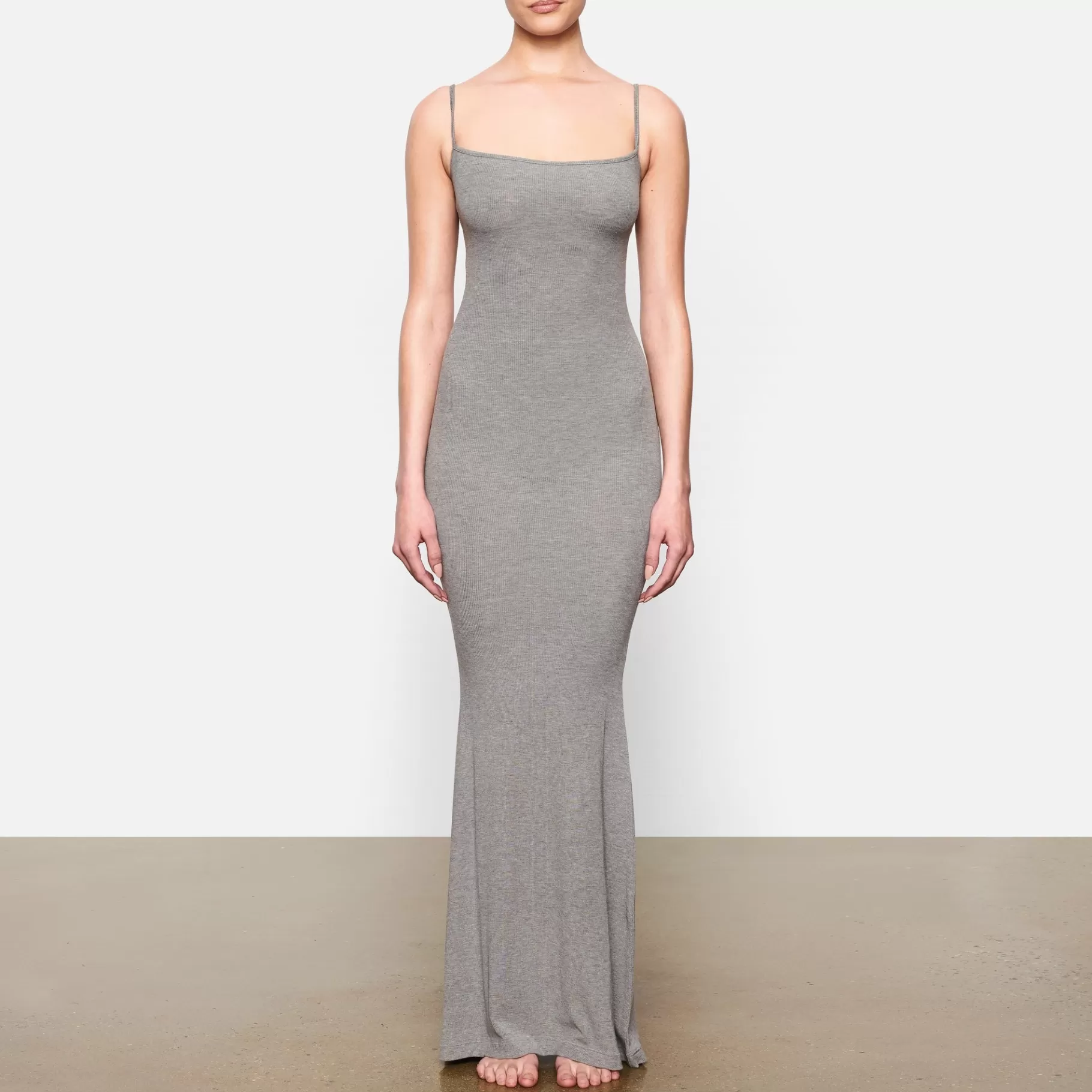 Skims soft lounge*SOFT LOUNGE LONG SLIP DRESS | HEATHER GREY HEATHER+GREY