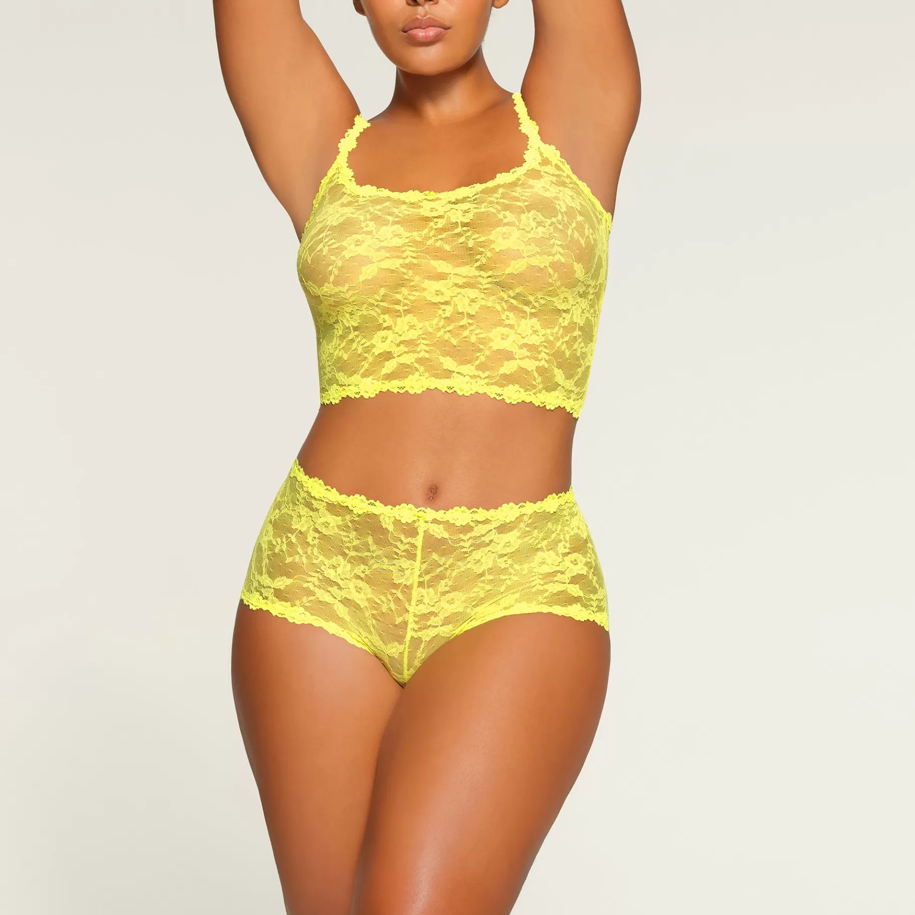 Skims boy shorts*STRETCH LACE BOY SHORT | YELLOW HIGHLIGHTER YELLOW+HIGHLIGHTER