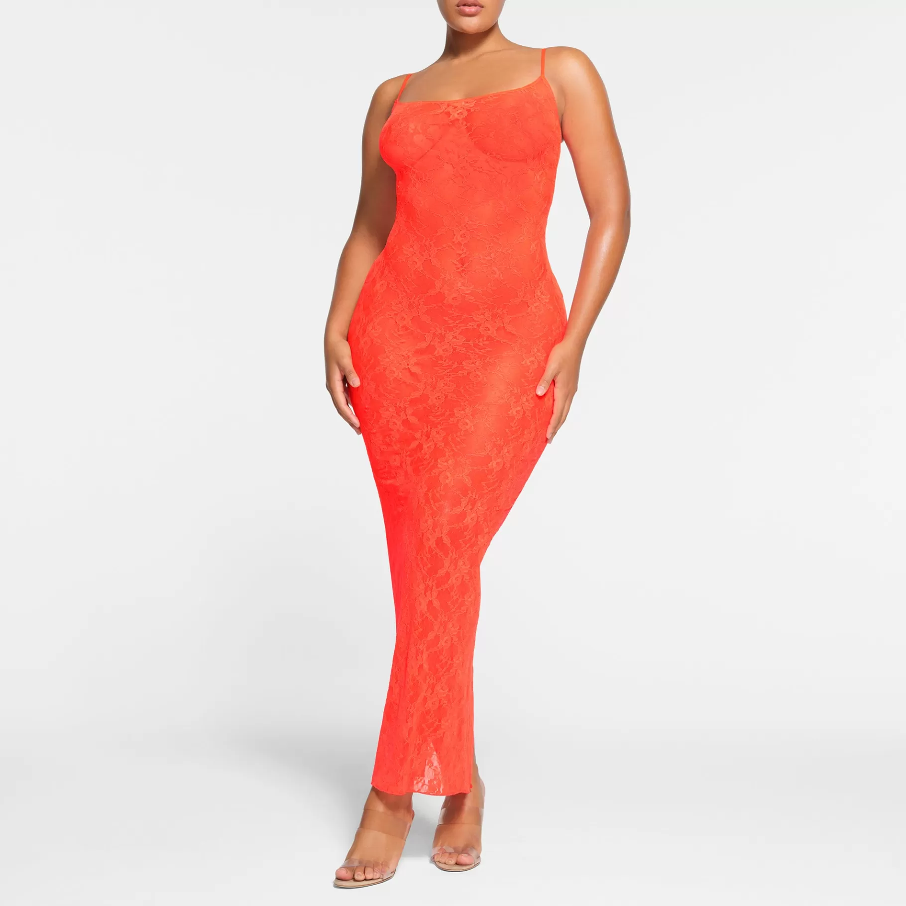 Skims dresses*STRETCH LACE CAMI LONG DRESS | SUNSET