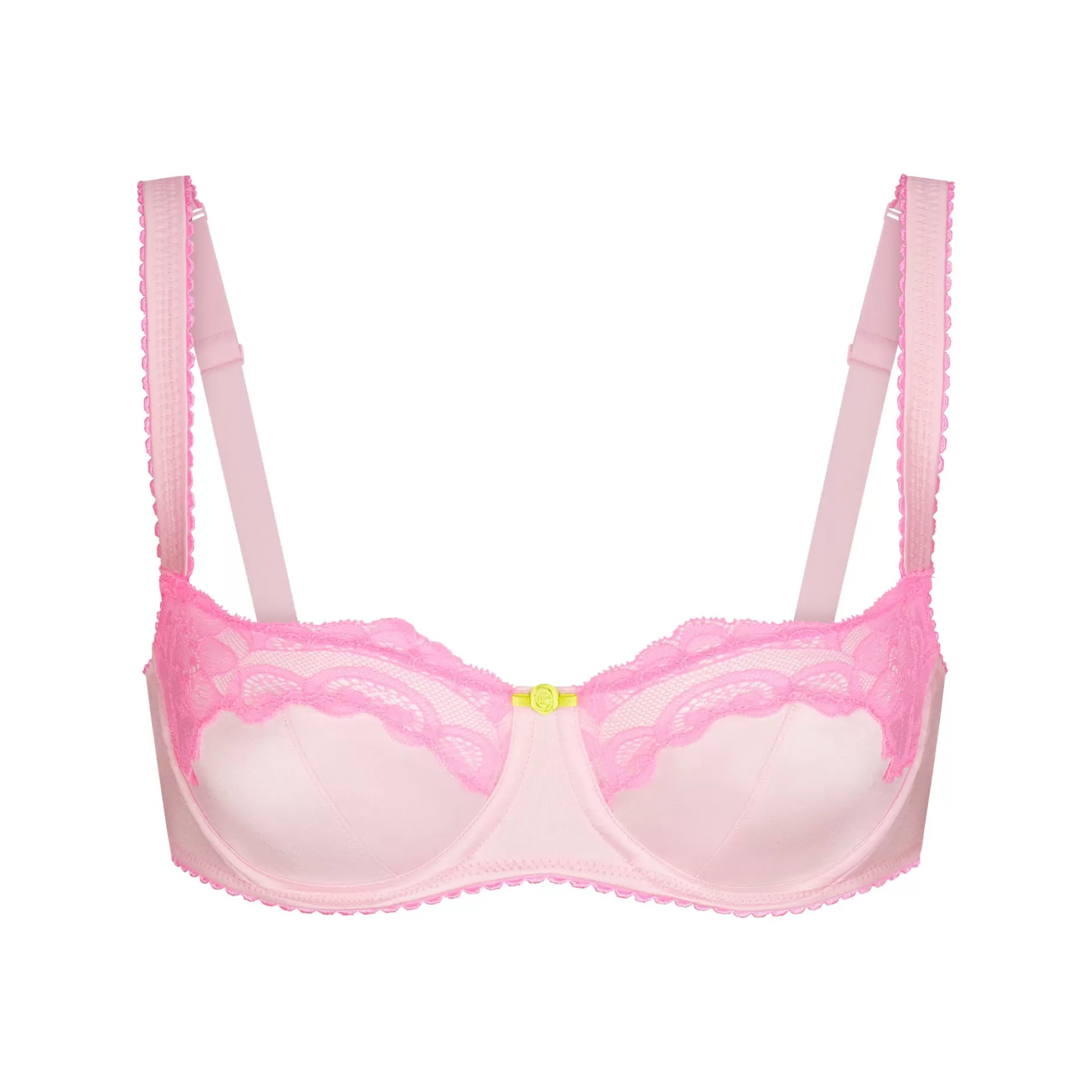 Skims unlined*STRETCH SATIN LACE UNLINED BALCONETTE BRA | CHERRY BLOSSOM CHERRY+BLOSSOM