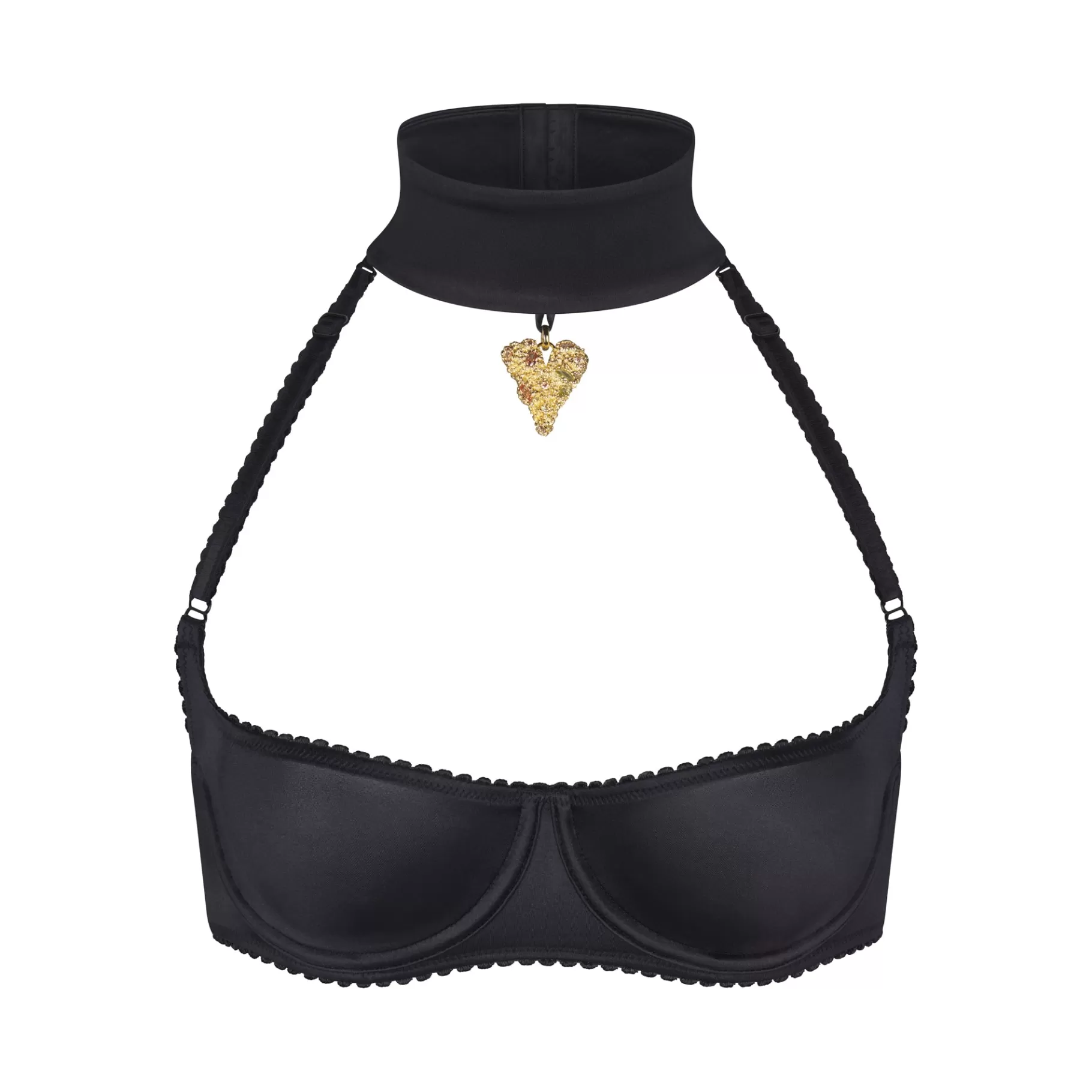 Skims *STRETCH SATIN PENDANT UNLINED SCOOP BRA | ONYX