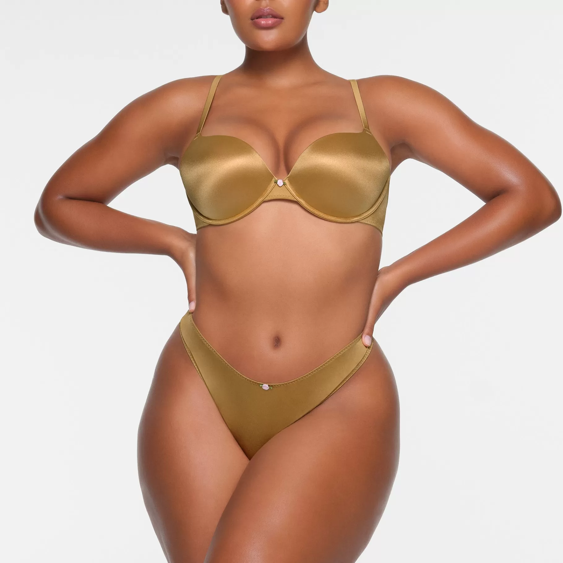 Skims push-up*STRETCH SATIN PUSH-UP BRA | PYRITE